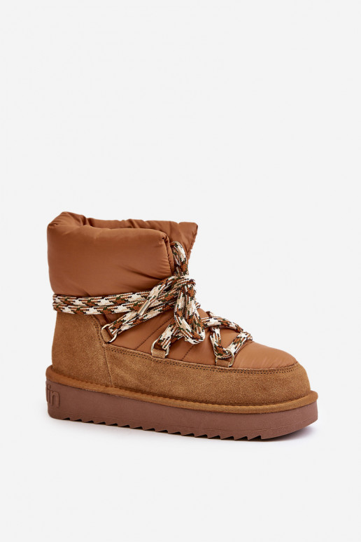 Women's Suede Snow Boots With Thick Lacing D.Franklin DFSH375003 Brown Women's Suede Snow Boots With Thick Lacing D.Franklin DFSH375003 Brown
