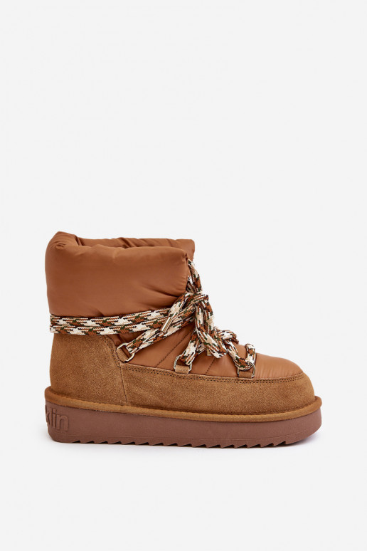 Women's Suede Snow Boots With Thick Lacing D.Franklin DFSH375003 Brown Women's Suede Snow Boots With Thick Lacing D.Franklin DFSH375003 Brown