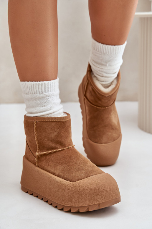 Warm Suede Snow Boots On Platform Big Star OO274A212 Brown Warm Suede Snow Boots On Platform Big Star OO274A212 Brown