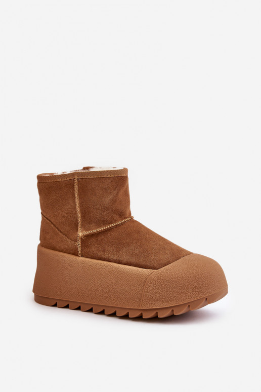 Warm Suede Snow Boots On Platform Big Star OO274A212 Brown Warm Suede Snow Boots On Platform Big Star OO274A212 Brown