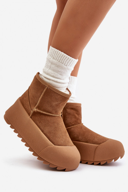 Warm Suede Snow Boots On Platform Big Star OO274A212 Brown Warm Suede Snow Boots On Platform Big Star OO274A212 Brown