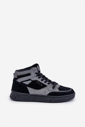 Suede Men's Sneakers Big Star OO174303 Hi-Poly System Black-Gray 2