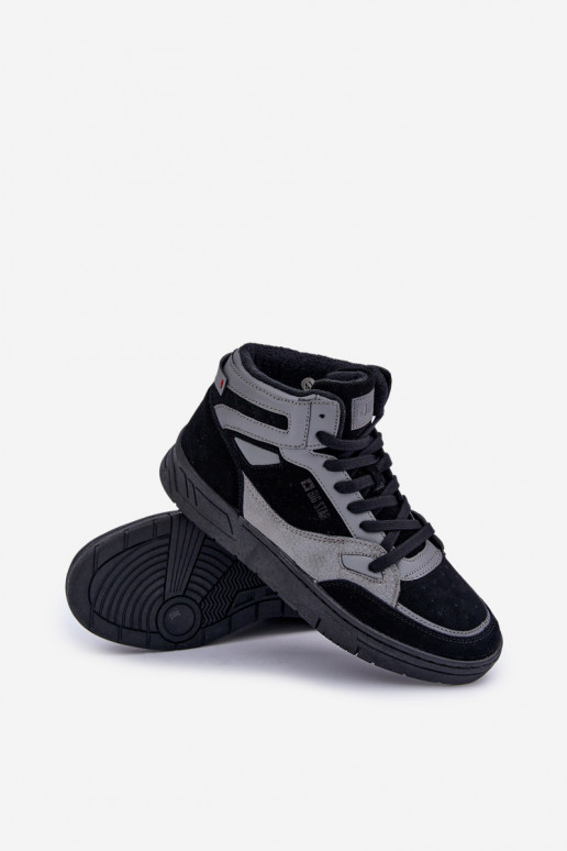 Suede Men's Sneakers Big Star OO174303 Hi-Poly System Black-Gray Suede Men's Sneakers Big Star OO174303 Hi-Poly System Black-Gray