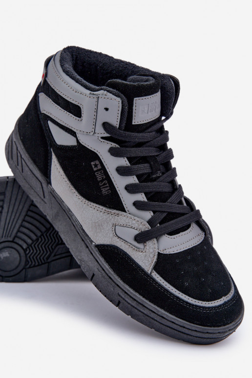 Suede Men's Sneakers Big Star OO174303 Hi-Poly System Black-Gray Suede Men's Sneakers Big Star OO174303 Hi-Poly System Black-Gray