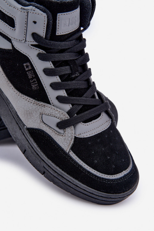 Suede Men's Sneakers Big Star OO174303 Hi-Poly System Black-Gray Suede Men's Sneakers Big Star OO174303 Hi-Poly System Black-Gray