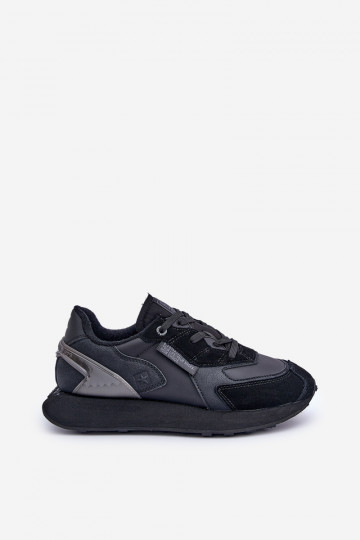 Leather Men's Sneakers Big Star OO174297 Hi-Poly System Black 2