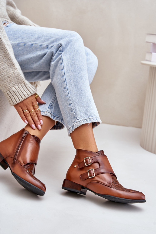 Women's Leather Boots On Heel Maciejka Brown 04492-98 Women's Leather Boots On Heel Maciejka Brown 04492-98