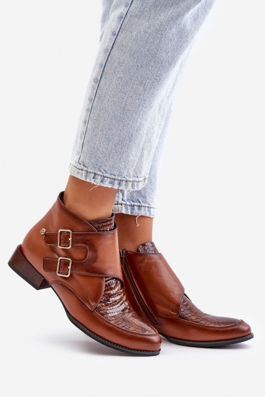 Women's Leather Boots On Heel Maciejka Brown 04492-98 Women's Leather Boots On Heel Maciejka Brown 04492-98