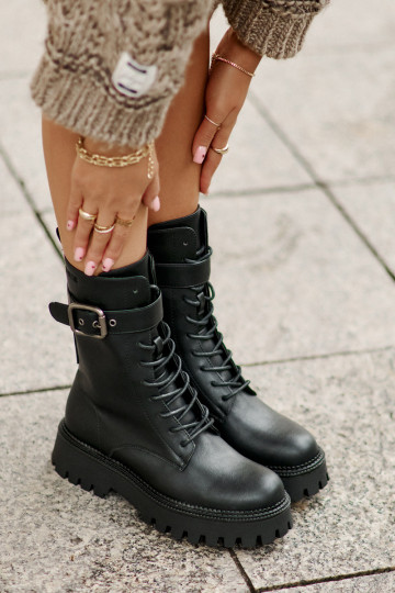 Warm Worker Boots With Buckle Big Star OO274137 Black 2