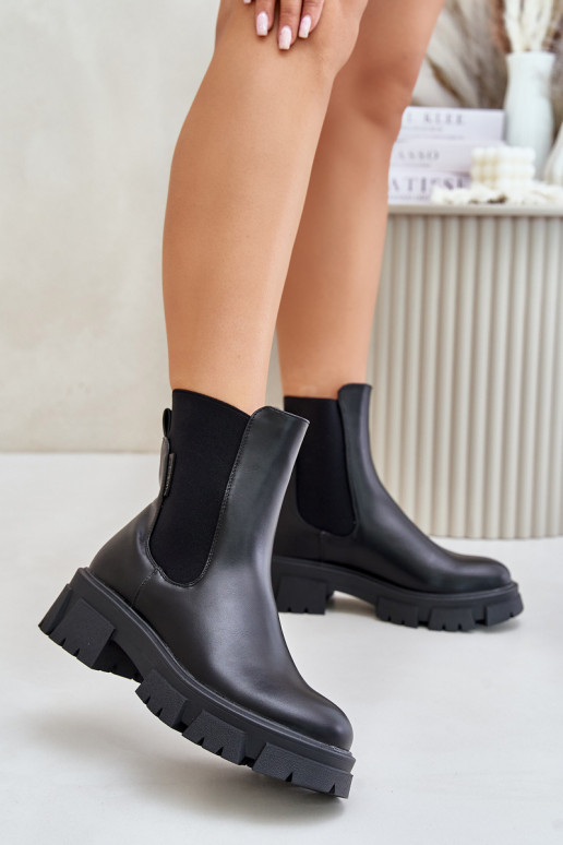 Warm Slip-On Chelsea Boots Made Of Eco Leather Big Star MM274071 Black Warm Slip-On Chelsea Boots Made Of Eco Leather Big Star MM274071 Black