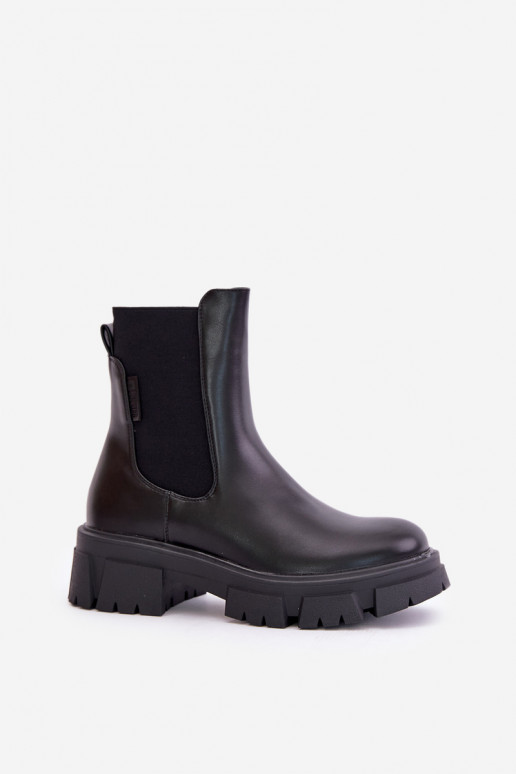 Warm Slip-On Chelsea Boots Made Of Eco Leather Big Star MM274071 Black Warm Slip-On Chelsea Boots Made Of Eco Leather Big Star MM274071 Black