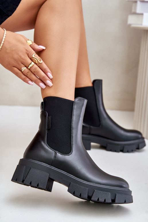 Warm Slip-On Chelsea Boots Made Of Eco Leather Big Star MM274071 Black Warm Slip-On Chelsea Boots Made Of Eco Leather Big Star MM274071 Black