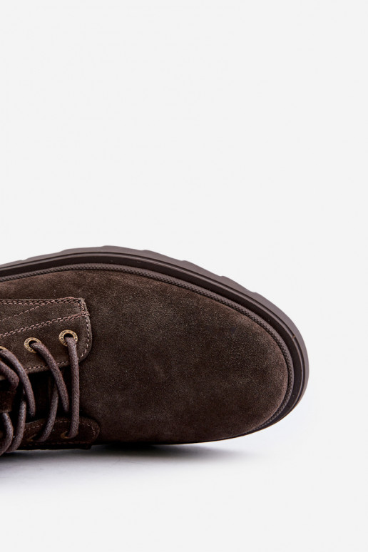 Suede Warm Ankle Boots For Men With Zipper Big Star OO174229 Brown