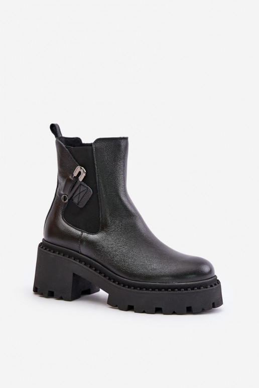 Zazoo 60490 Leather Insulated Ankle Boots With Decoration Black Zazoo 60490 Leather Insulated Ankle Boots With Decoration Black