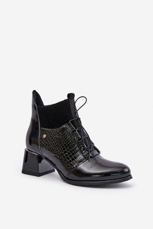 Zazoo 60503 Leather Heeled Ankle Boots Insulated Black Zazoo 60503 Leather Heeled Ankle Boots Insulated Black