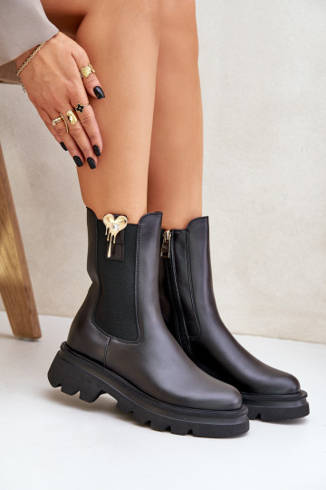 Leather Chelsea Boots with Decoration CheBello 4537 Black 2
