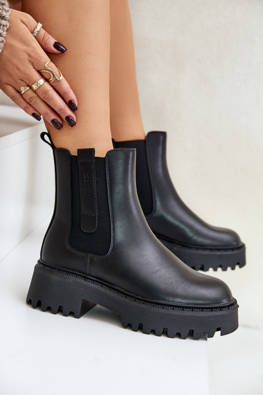 Leather Insulated Ankle Boots Women's Big Star OO274A386 Black Leather Insulated Ankle Boots Women's Big Star OO274A386 Black