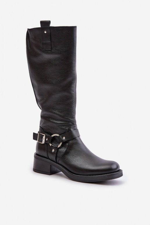 Zazoo 70141 Leather Knee High Women's Boots Black Zazoo 70141 Leather Knee High Women's Boots Black