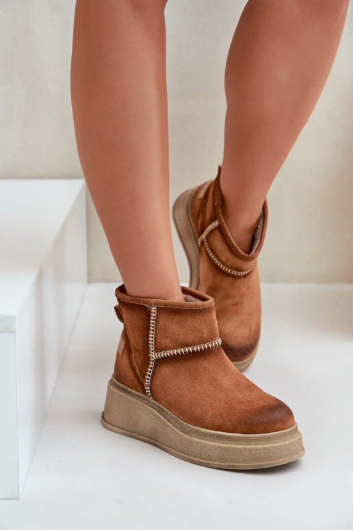 Leather Suede Snow Boots On Platform And Wedge Brown Maciejka 06769-29 Brown Leather Suede Snow Boots On Platform And Wedge Brown Maciejka 06769-29 Brown