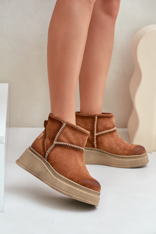 Leather Suede Snow Boots On Platform And Wedge Brown Maciejka 06769-29 Brown Leather Suede Snow Boots On Platform And Wedge Brown Maciejka 06769-29 Brown