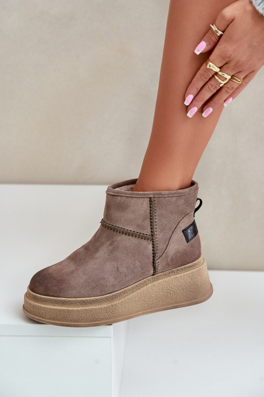 Leather Suede Snow Boots On Platform And Wedge Brown Maciejka 06769-02 Dark Brown Leather Suede Snow Boots On Platform And Wedge Brown Maciejka 06769-02 Dark Brown