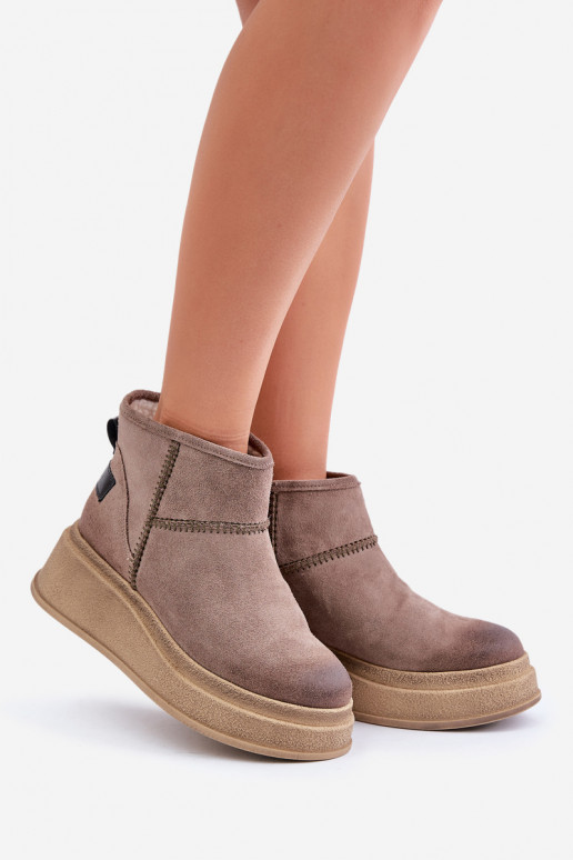 Leather Suede Snow Boots On Platform And Wedge Brown Maciejka 06769-02 Dark Brown Leather Suede Snow Boots On Platform And Wedge Brown Maciejka 06769-02 Dark Brown