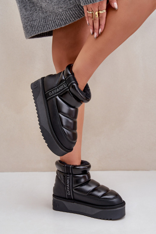 Low Snow Boots On Thick Sole D.Franklin Black DFSH371011 Low Snow Boots On Thick Sole D.Franklin Black DFSH371011