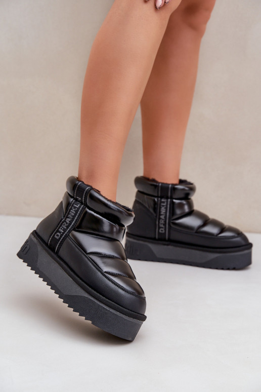 Low Snow Boots On Thick Sole D.Franklin Black DFSH371011 Low Snow Boots On Thick Sole D.Franklin Black DFSH371011