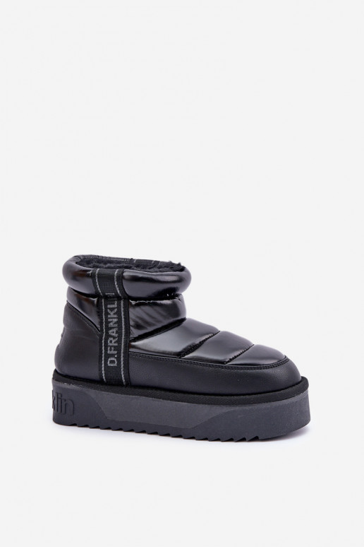 Low Snow Boots On Thick Sole D.Franklin Black DFSH371011 Low Snow Boots On Thick Sole D.Franklin Black DFSH371011