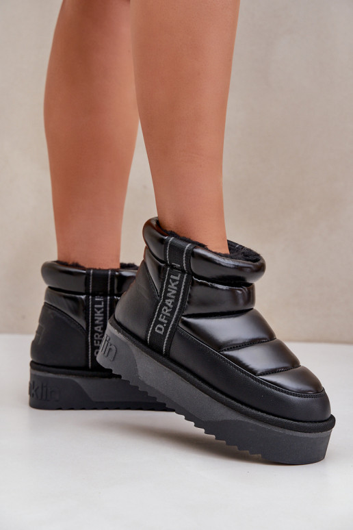 Low Snow Boots On Thick Sole D.Franklin Black DFSH371011 Low Snow Boots On Thick Sole D.Franklin Black DFSH371011
