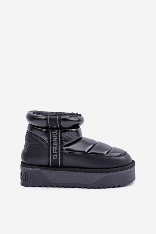 Low Snow Boots On Thick Sole D.Franklin Black DFSH371011 Low Snow Boots On Thick Sole D.Franklin Black DFSH371011