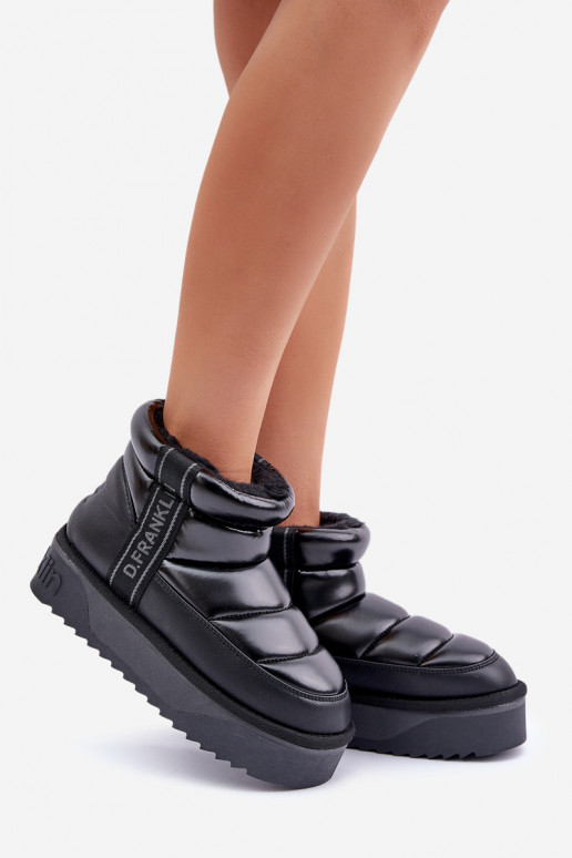 Low Snow Boots On Thick Sole D.Franklin Black DFSH371011 Low Snow Boots On Thick Sole D.Franklin Black DFSH371011