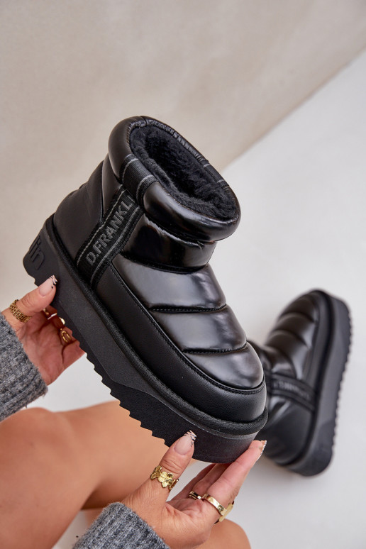 Low Snow Boots On Thick Sole D.Franklin Black DFSH371011 Low Snow Boots On Thick Sole D.Franklin Black DFSH371011