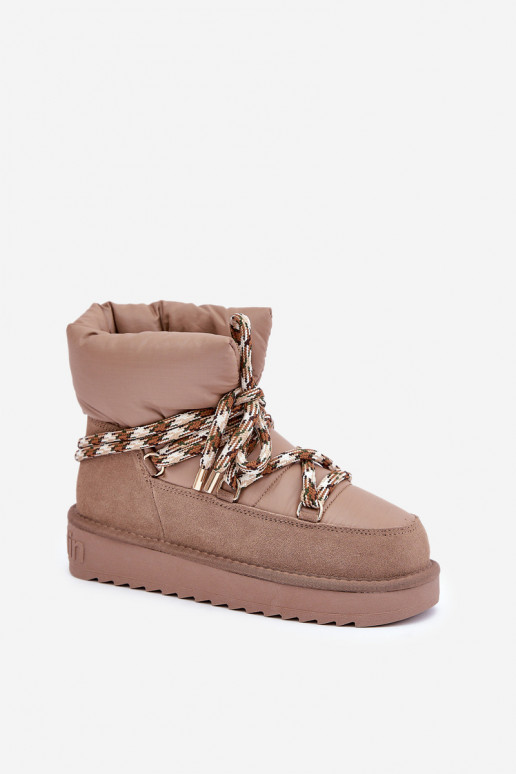Suede Winter Boots Women With Thick Lacing D.Franklin DFSH375003 Taupe Suede Winter Boots Women With Thick Lacing D.Franklin DFSH375003 Taupe
