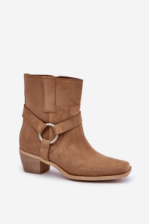 Suede High Heeled Ankle Boots Beige Zazoo 3444/2 Suede High Heeled Ankle Boots Beige Zazoo 3444/2