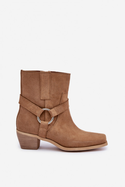 Suede High Heeled Ankle Boots Beige Zazoo 3444/2 Suede High Heeled Ankle Boots Beige Zazoo 3444/2