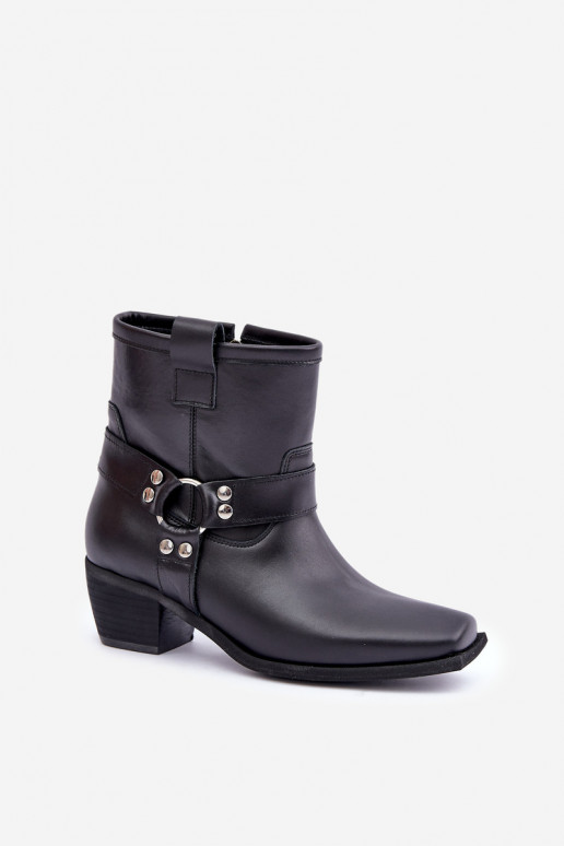 Ankle Boots Made Of Natural Leather On Heel Black Zazoo 3444/2 Ankle Boots Made Of Natural Leather On Heel Black Zazoo 3444/2