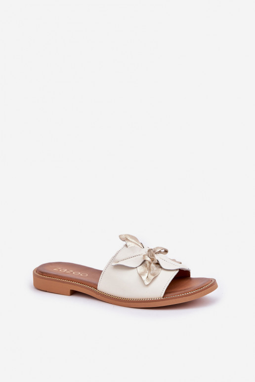Sandals With Decoration Natural Leather Zazoo 3667 White Sandals With Decoration Natural Leather Zazoo 3667 White