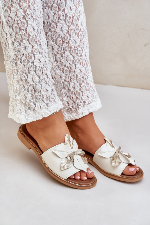 Sandals With Decoration Natural Leather Zazoo 3667 White Sandals With Decoration Natural Leather Zazoo 3667 White