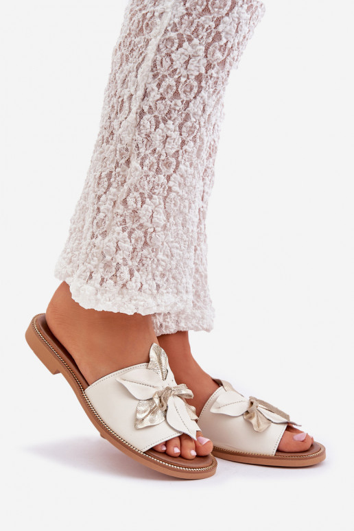 Sandals With Decoration Natural Leather Zazoo 3667 White Sandals With Decoration Natural Leather Zazoo 3667 White