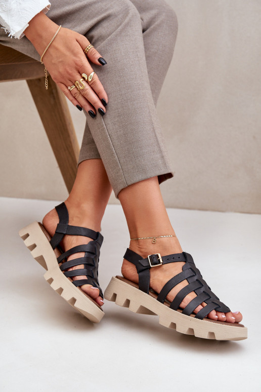 Leather Women's Sandals Zazoo 3695 Black Leather Women's Sandals Zazoo 3695 Black
