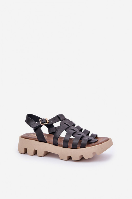 Leather Women's Sandals Zazoo 3695 Black Leather Women's Sandals Zazoo 3695 Black