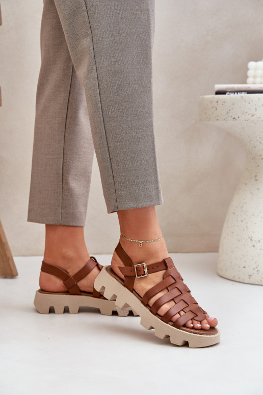 Leather Ladies Sandals Zazoo 3695 Camel Leather Ladies Sandals Zazoo 3695 Camel
