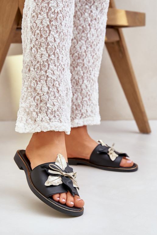 Sandals With Decoration Natural Leather Zazoo 3574/Z Black Sandals With Decoration Natural Leather Zazoo 3574/Z Black