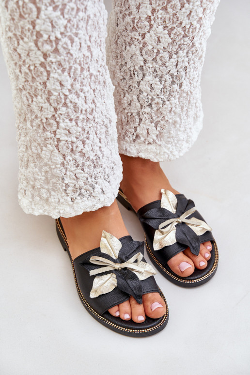 Sandals With Decoration Natural Leather Zazoo 3574/Z Black Sandals With Decoration Natural Leather Zazoo 3574/Z Black