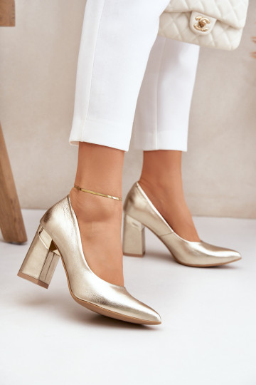 Leather pumps Lewski 3117 gold 2