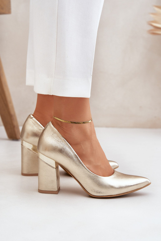 Leather pumps Lewski 3117 gold Leather pumps Lewski 3117 gold