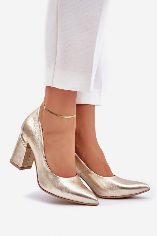 Leather pumps Lewski 3117 gold Leather pumps Lewski 3117 gold