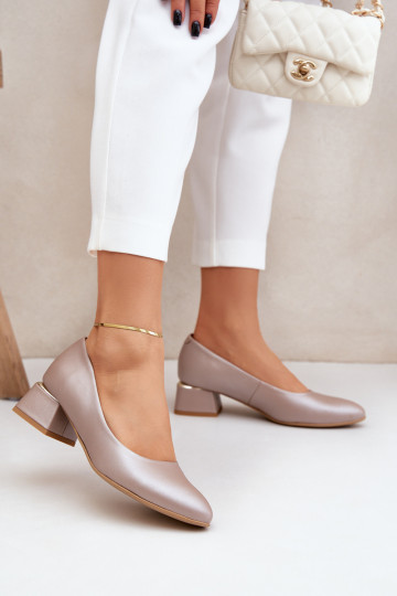 Leather Pumps Lewski 3118 Dark Beige 2