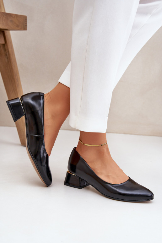 Leather Heels Lewski 3118 Black Leather Heels Lewski 3118 Black